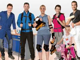 Eine Gruppe von Menschen in Sport- und Arbeitskleidung - Münchener Verein Private Unfallversicherung